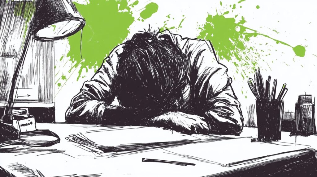 Person sitting at a desk